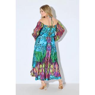 Ulla Popken Offshoulder Chiffon Maxikleid blickdichtes Unterkleid  