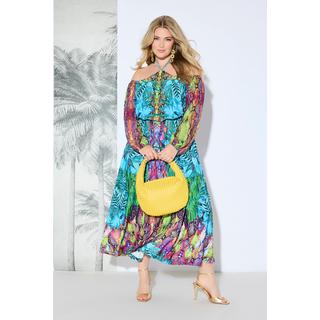 Ulla Popken Offshoulder Chiffon Maxikleid blickdichtes Unterkleid  