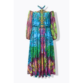 Ulla Popken Offshoulder Chiffon Maxikleid blickdichtes Unterkleid  