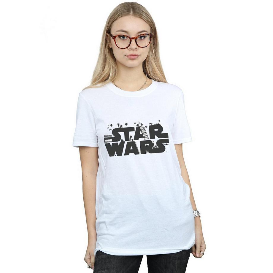 STAR WARS Star Wars Logo T-Shirt Stampata  