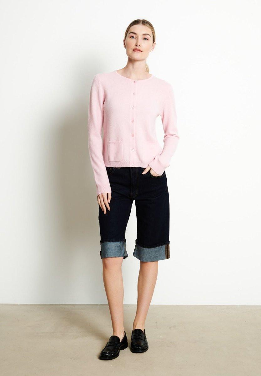 Studio Cashmere8 LILLY 4 Taillierte Strickjacke mit Rundhalsausschnitt  