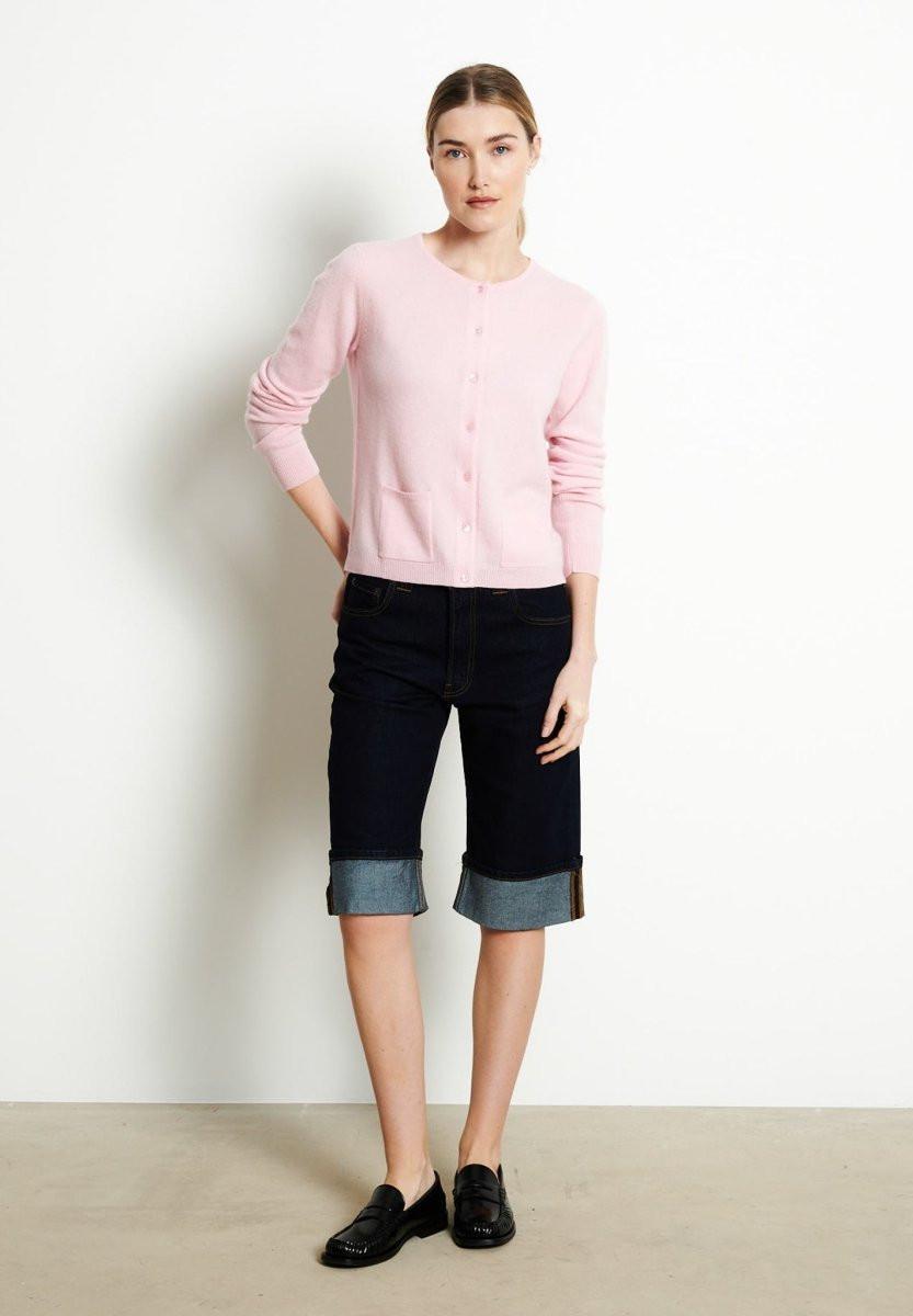 Studio Cashmere8 LILLY 4 Taillierte Strickjacke mit Rundhalsausschnitt  