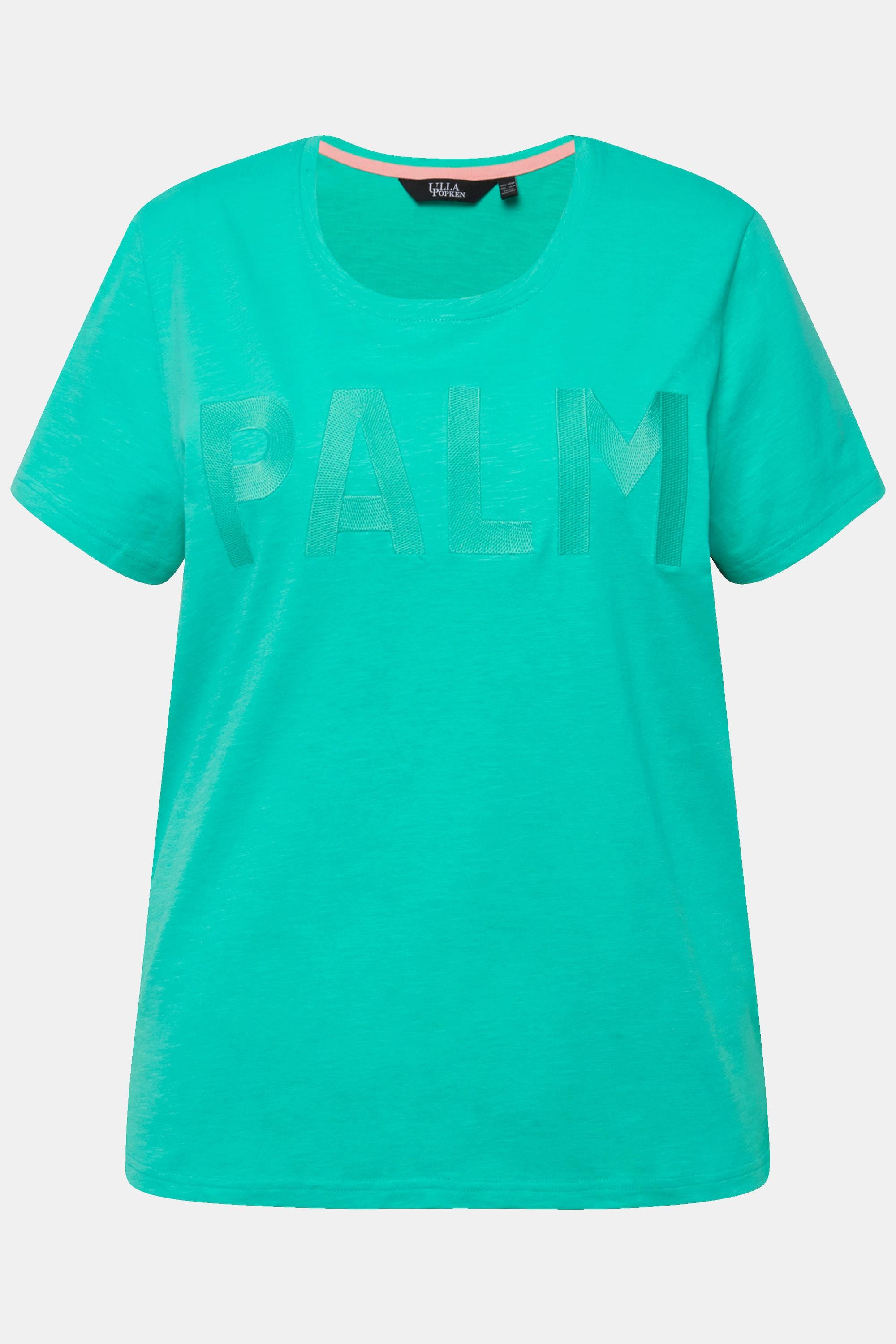 Ulla Popken T-shirt brodé col rond manches courtes coupe Regular  