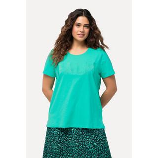 Ulla Popken T-shirt brodé col rond manches courtes coupe Regular  