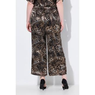 Ulla Popken Pantaloni Chiffon Doppio Strato Gamba Larga Vita Elastica  