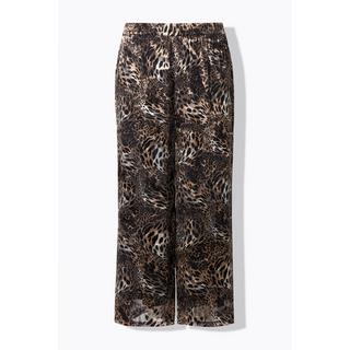 Ulla Popken Pantaloni Chiffon Doppio Strato Gamba Larga Vita Elastica  