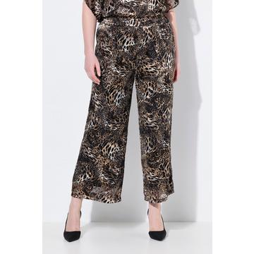 Pantaloni a doppio strato in chiffon con taglio della gamba ampio e cintura elastica