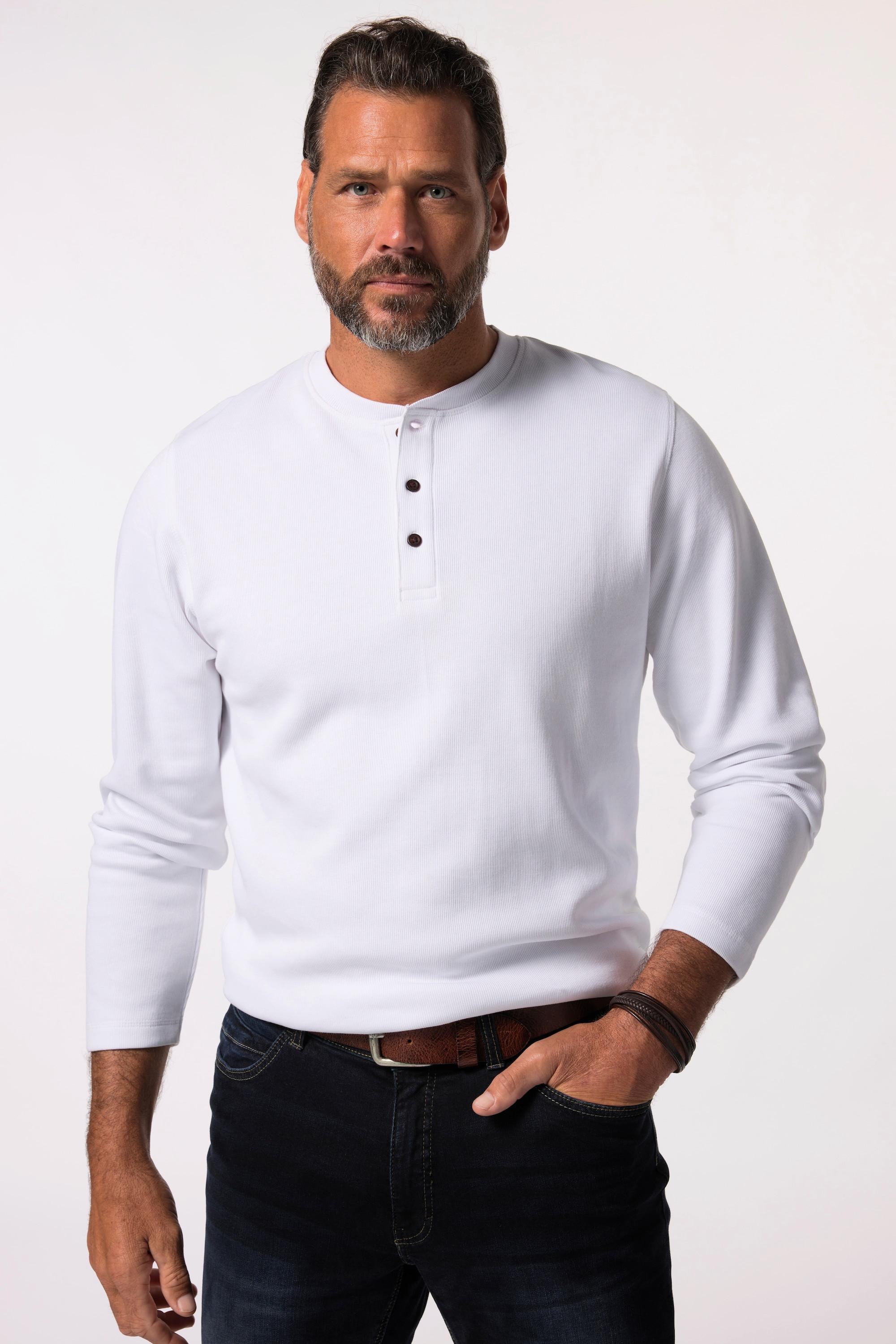 JP1880  Henley, Langarm, Piqué 