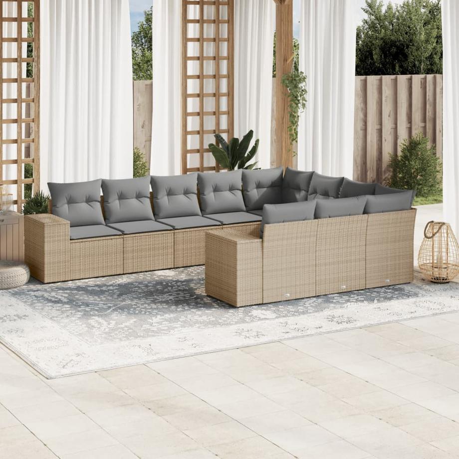 VidaXL set divano da giardino Polirattan  