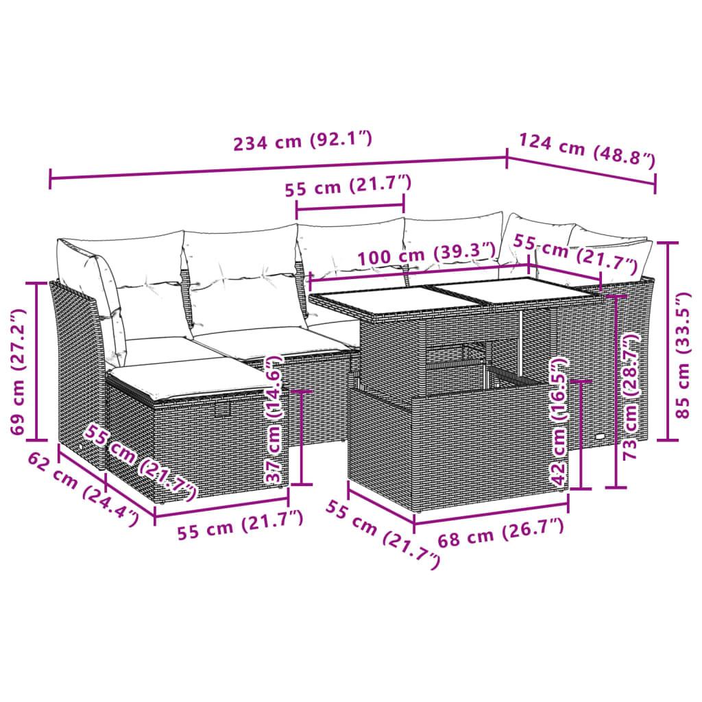 VidaXL Ensemble de canapés de jardin rotin synthétique  