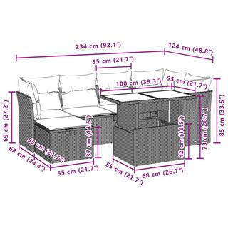 VidaXL Ensemble de canapés de jardin rotin synthétique  