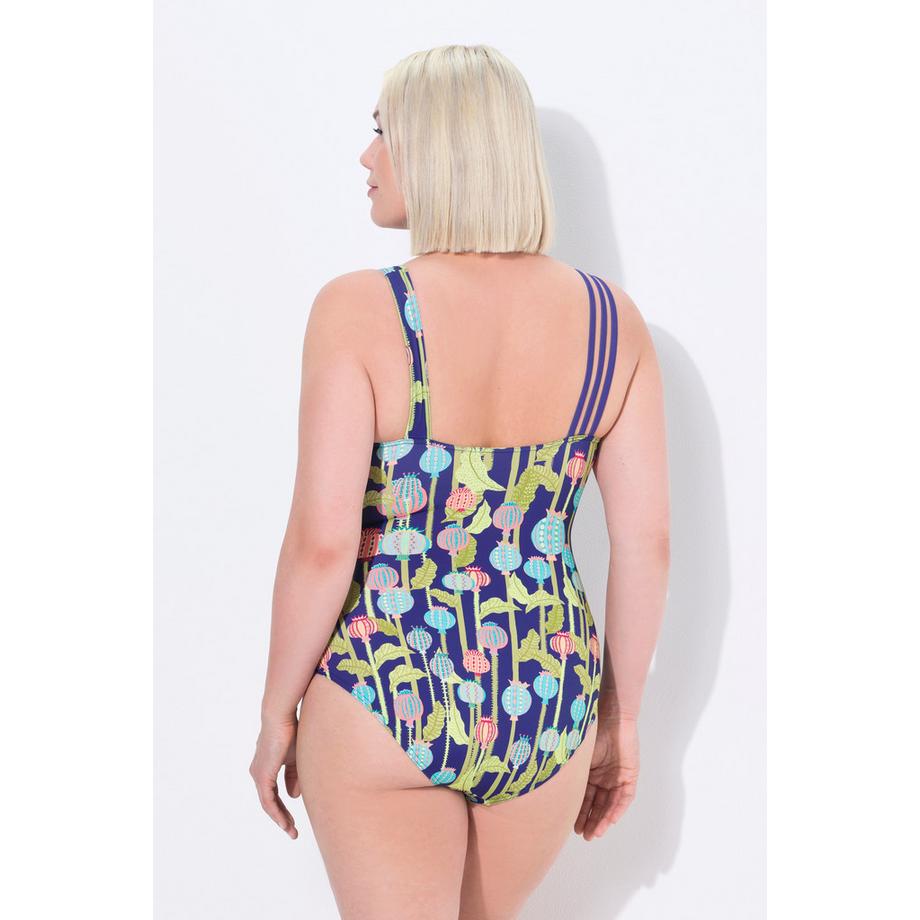 Ulla Popken Maillot de bain Motif Chardons Bonnets Souples Bretelle Triple  