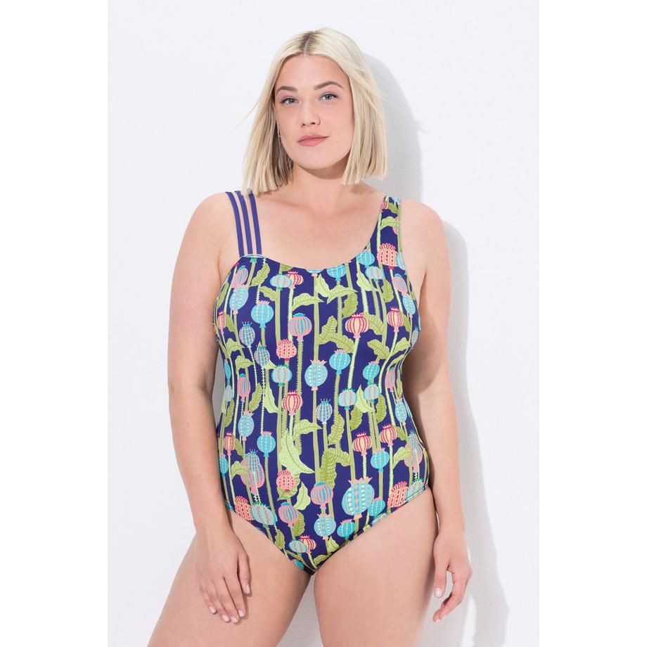 Ulla Popken Maillot de bain Motif Chardons Bonnets Souples Bretelle Triple  