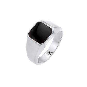 Bague Bague Homme En Émail Noir Tendance De Base