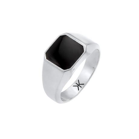 Kuzzoi  Ring  Siegelring Emaille Schwarz Basic 