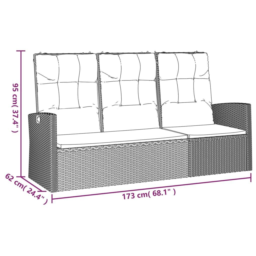 VidaXL Gartenbank poly-rattan  