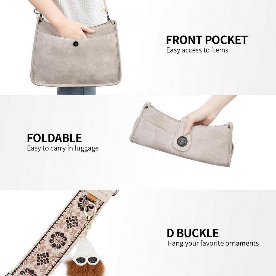 Only-bags.store Sac Hobo Moyen avec Large Bandoulière  