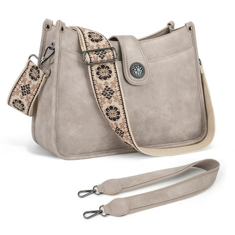Sac à Bandoulière, Sac à Main Moyen, Sac à Bandoulière avec Large Bandoulière, Sac Hobo