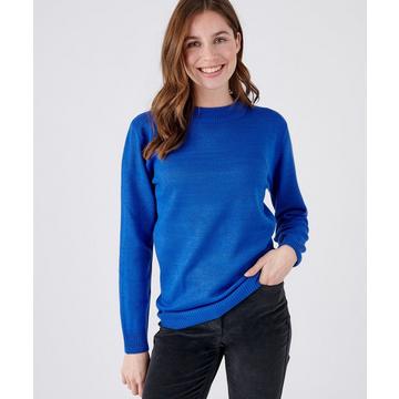 Pull col rond maille jersey souple.