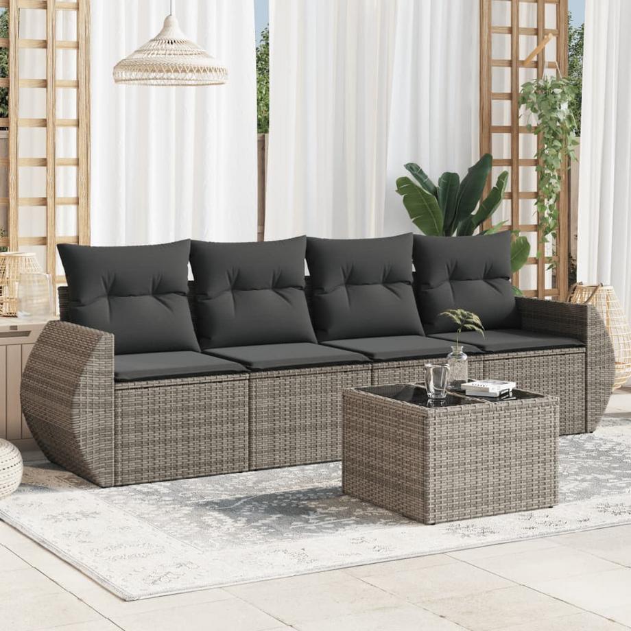 VidaXL set divano da giardino Polirattan  