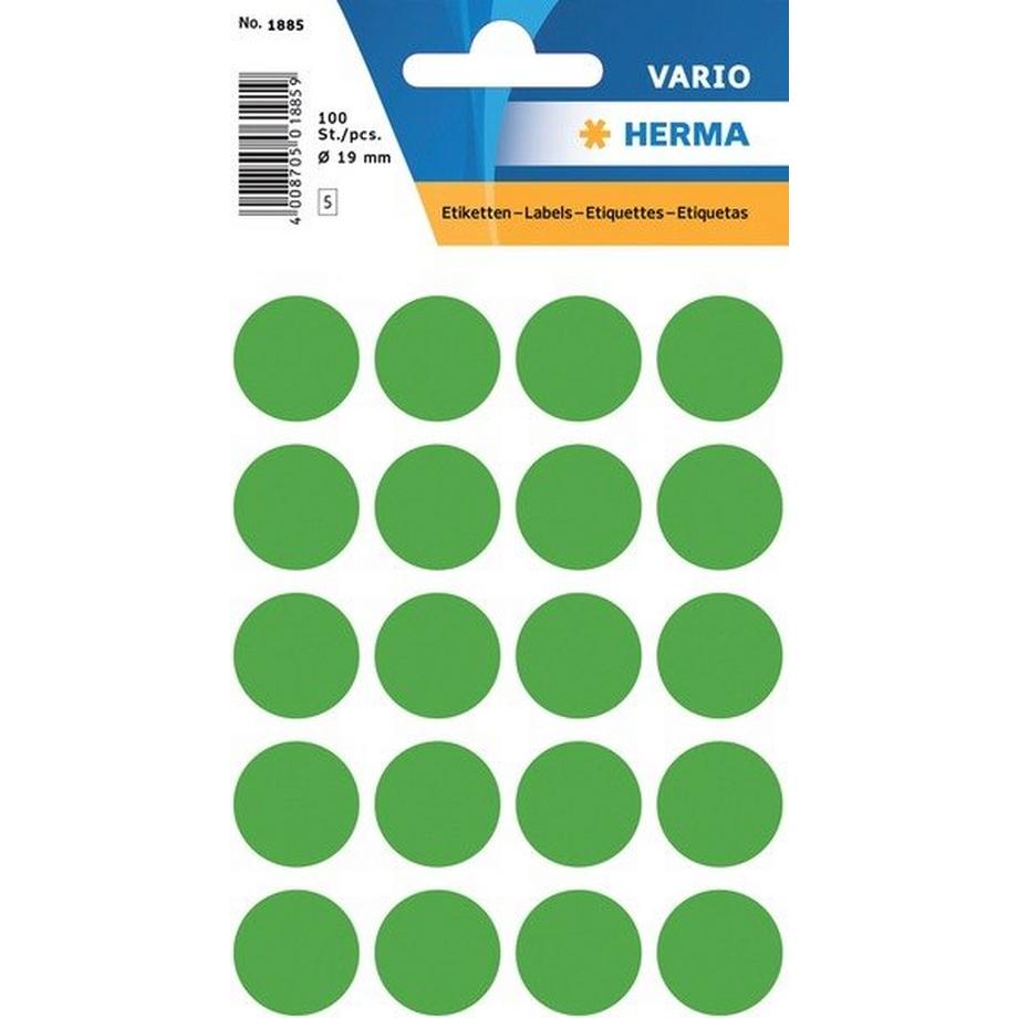HERMA HERMA Etiketten rund 19mm 1885 dunkelgrün 100 Stück  