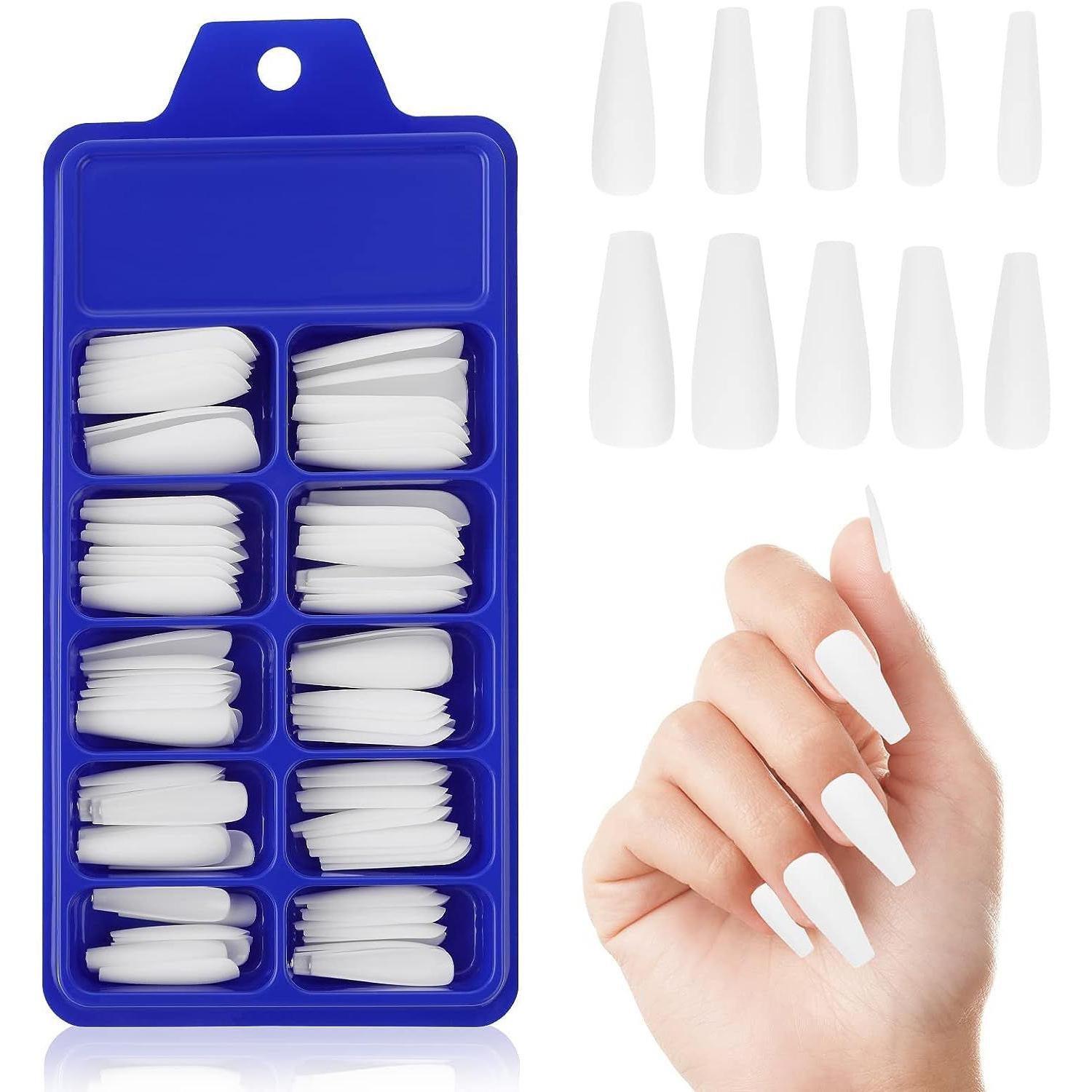 B2X  Tips d'ongles blancs - acrylique - 100 pcs 