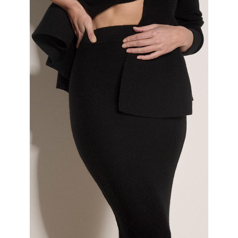 APRICOT Midi Bleistiftrock aus geripptem Strick  