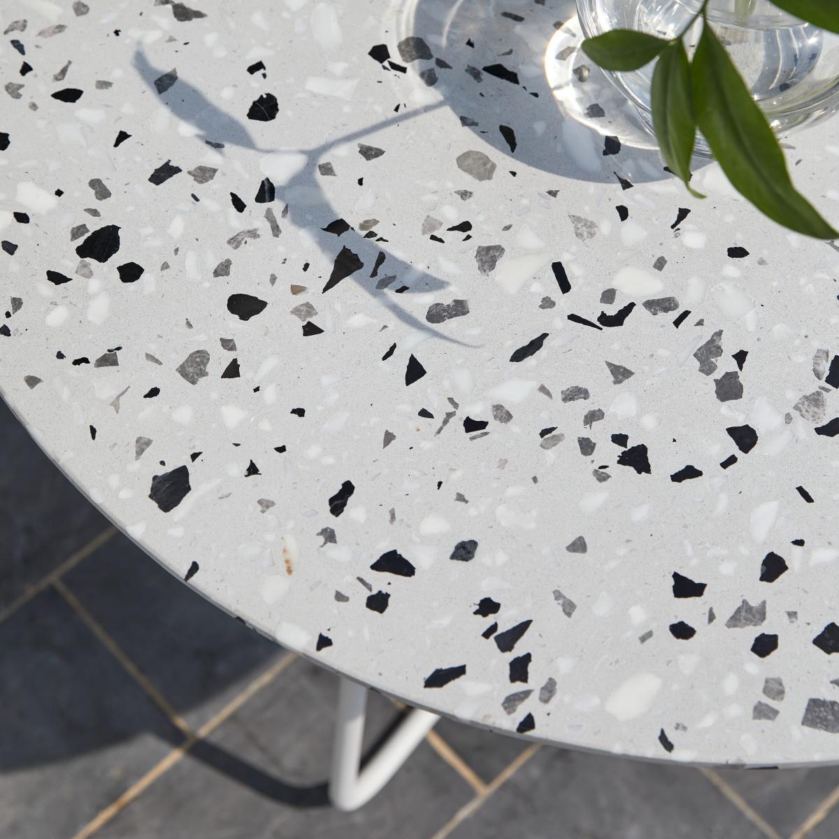 Tikamoon Tavolo rotondo da giardino terrazzo premium e metallo white 4 pers. Elio  