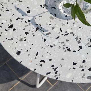 Tikamoon Tavolo rotondo da giardino terrazzo premium e metallo white 4 pers. Elio  