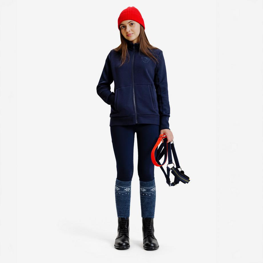 FOUGANZA  Pantalon équitation chaud full grip enfant - hiver - bleu 