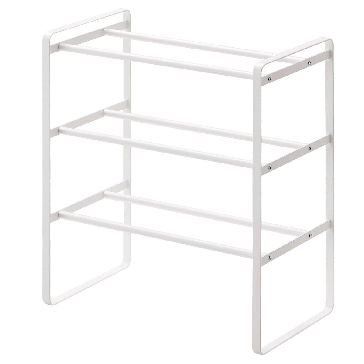 Calicosy Schwarzes Schuhregal, ausziehbar, 3 Ebenen - L41-70 cm  