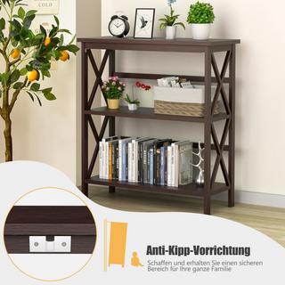 B2X Konsolentisch aus Holz mit Kippschutz & Stabilem Rahmen Moderner Beistelltisch 79 x 32 x 86 cm Kaffee  