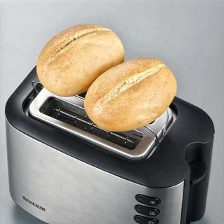 SEVERIN Tostapane Con griglia scaldabriosche integrata Acciaio inox (spazzolato), Nero  