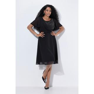 Ulla Popken Abito midi da sera in chiffon drappeggiato  