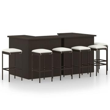 Garten-bar set poly-rattan