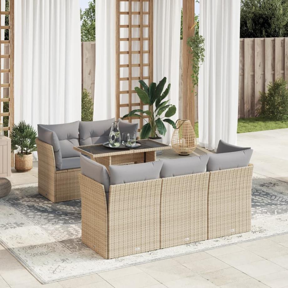 VidaXL set di divani da giardino Polirattan  