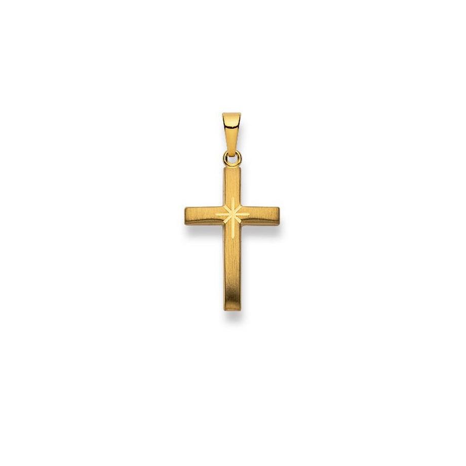 Anhänger Kreuz Gelbgold 750, 29x14mm