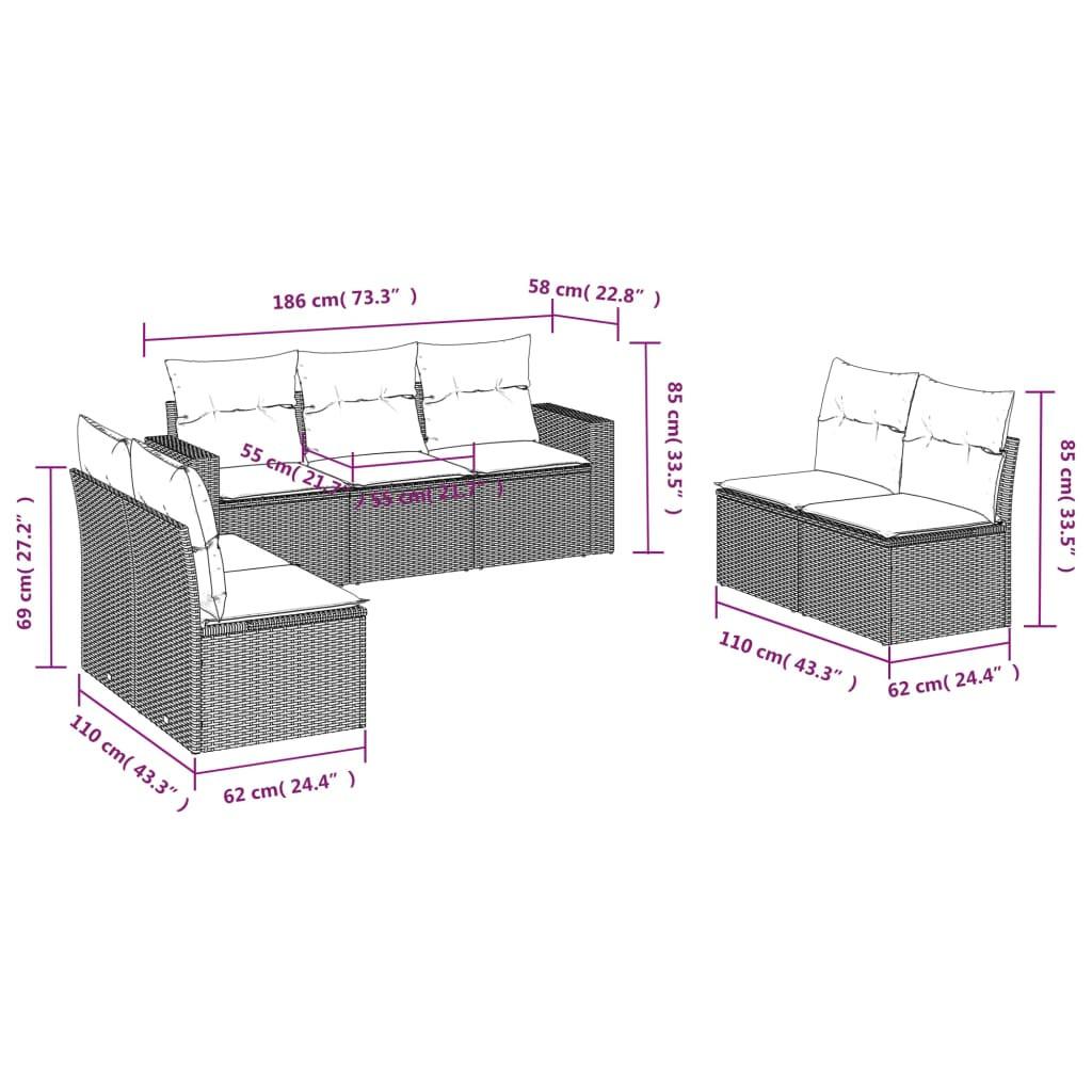 VidaXL Garten sofagarnitur poly-rattan  