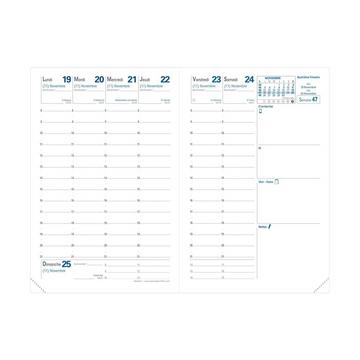 Ricambio Agenda - 2025 - Affari - Settimana Planning - Francese - 13 mesi da dicembre a dicembre - 10x15 cm - Carta Clairefontaine Bianca