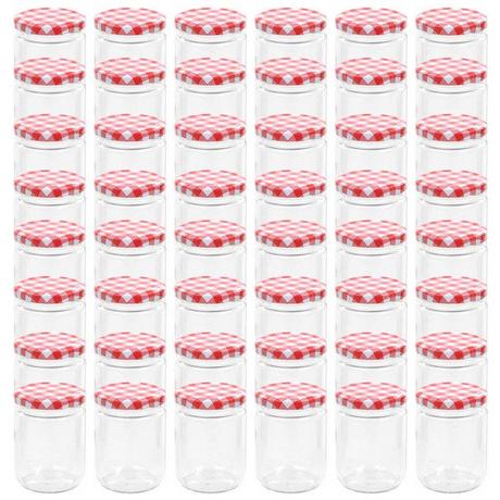 VidaXL 48 pcs pots à confiture couvercles  verre verre  