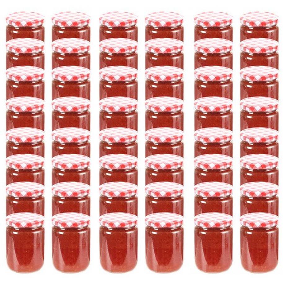 VidaXL 48 pcs pots à confiture couvercles  verre verre  
