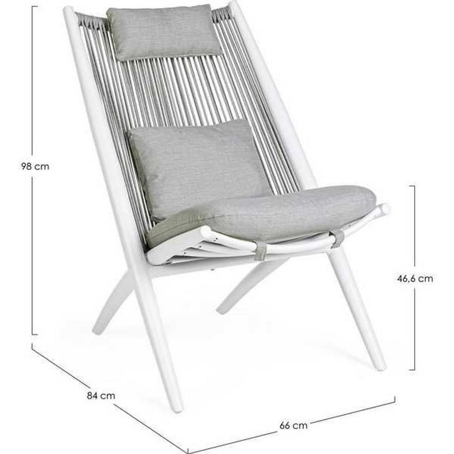 mutoni Garten Lounge-Sessel Aloha mit Kissen weiss  