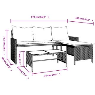 VidaXL Gartensofa poly-rattan  