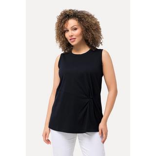 Ulla Popken  Top sans manche, col rond et effet drapé, coupe Classic Fit 