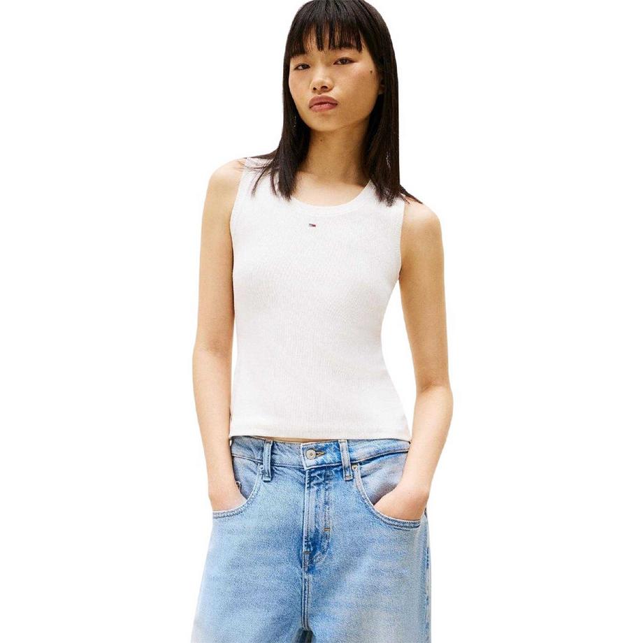 TOMMY JEANS Ärmelloses Rippstrick-Oberteil  