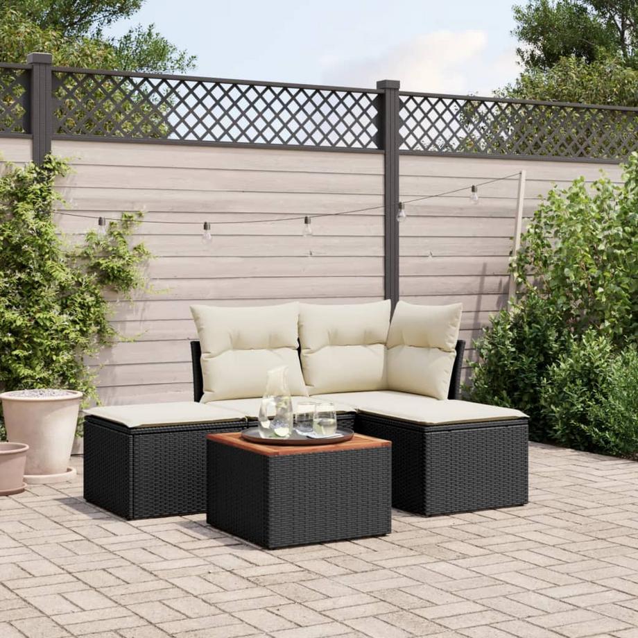 VidaXL set divano da giardino Polirattan  