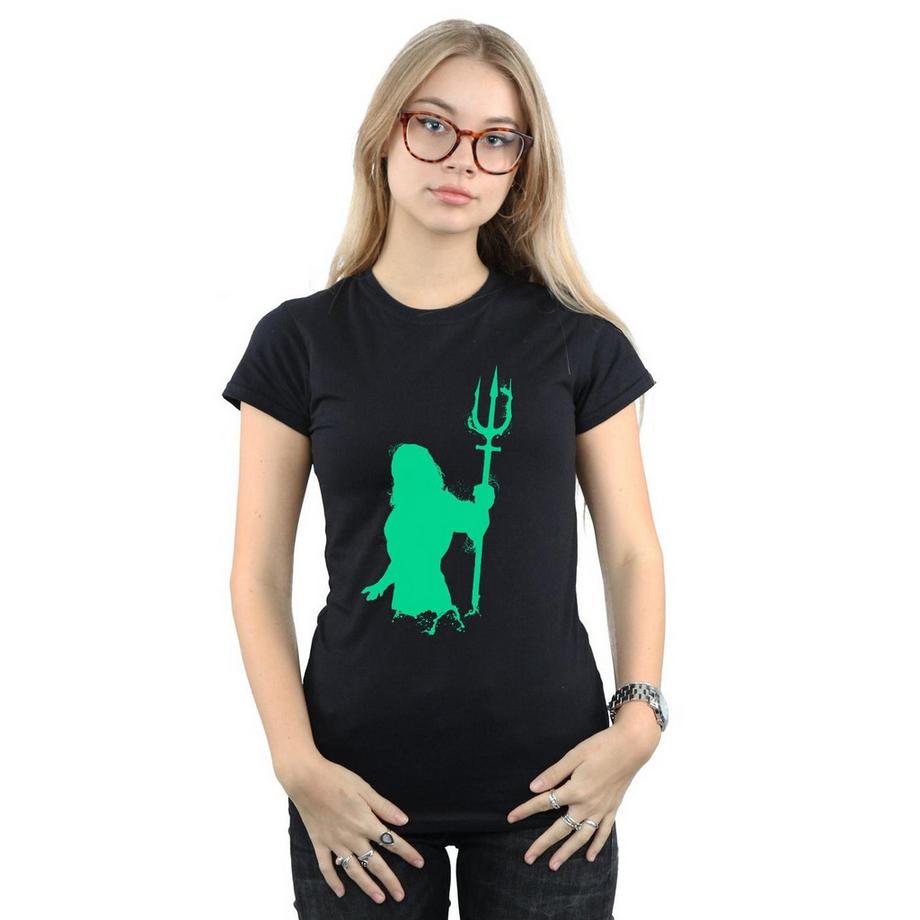 DC COMICS Aquaman Silhouette T-Shirt Maniche Corte  