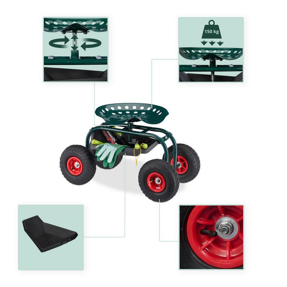 Northix Mobiler Gartensitz mit Stauraum  