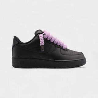 NIKE  Air Force 1 Black - Rope Lace Black 