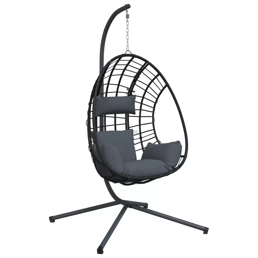 VidaXL - sedia a uovo sospesa Rattan, One Size, Grigio